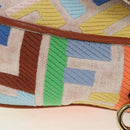 FENDI Zucca Canvas Mamma Baguette Shoulder Bag 2way Multicolor Gold Auth 204491V-5
