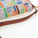 FENDI Zucca Canvas Mamma Baguette Shoulder Bag 2way Multicolor Gold Auth 204491V-10
