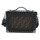 FENDI Zucca Canvas Hand Bag 2way Black Brown Auth 204492SAM-13