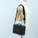 FENDI Zucca Canvas Hand Bag 2way Black Brown Auth 204492SAM-28