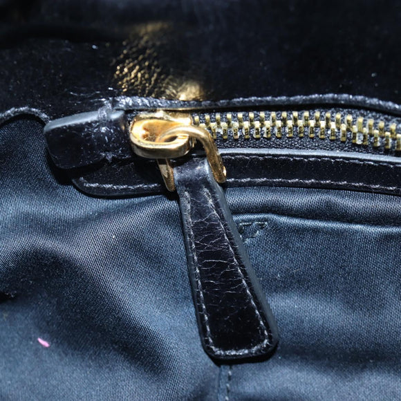 Miu Miu Hand Bag Leather 2way Black Gold Auth 204493M