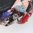 CHANEL Matelasse Chain Shoulder Bag Cotton Multicolor Silver CC Auth 204495M-14