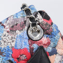 CHANEL Matelasse Chain Shoulder Bag Cotton Multicolor Silver CC Auth 204495M-16