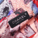 CHANEL Matelasse Chain Shoulder Bag Cotton Multicolor Silver CC Auth 204495M-20
