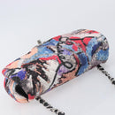 CHANEL Matelasse Chain Shoulder Bag Cotton Multicolor Silver CC Auth 204495M-6
