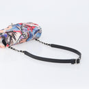 CHANEL Matelasse Chain Shoulder Bag Cotton Multicolor Silver CC Auth 204495M-7