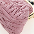 Miu Miu Matelasse Shoulder Bag Leather Pink Gold Auth 204496SAM-12