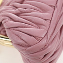 Miu Miu Matelasse Shoulder Bag Leather Pink Gold Auth 204496SAM-13