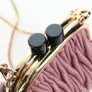 Miu Miu Matelasse Shoulder Bag Leather Pink Gold Auth 204496SAM-16