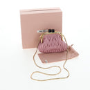 Miu Miu Matelasse Shoulder Bag Leather Pink Gold Auth 204496SAM-24