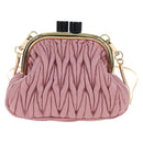 Miu Miu Matelasse Shoulder Bag Leather Pink Gold Auth 204496SAM-3