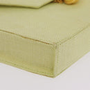 CELINE Star Ball Shoulder Bag Raffia Green Gold Auth 204523-15