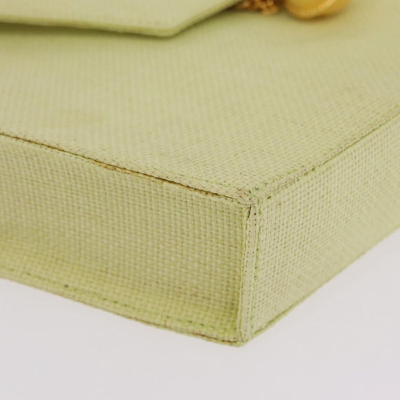 CELINE Star Ball Shoulder Bag Raffia Green Gold Auth 204523