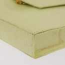 CELINE Star Ball Shoulder Bag Raffia Green Gold Auth 204523-16
