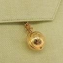 CELINE Star Ball Shoulder Bag Raffia Green Gold Auth 204523-19