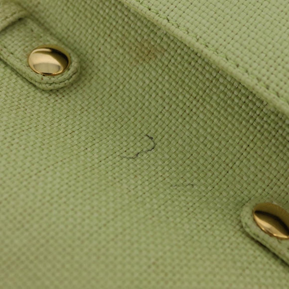 CELINE Star Ball Shoulder Bag Raffia Green Gold Auth 204523
