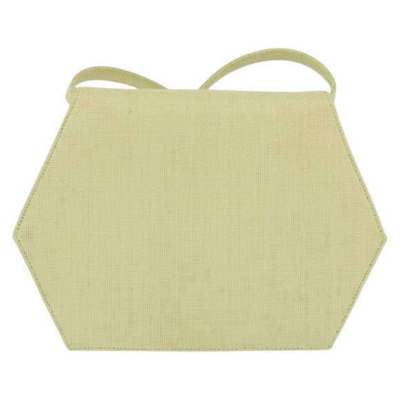 CELINE Star Ball Shoulder Bag Raffia Green Gold Auth 204523
