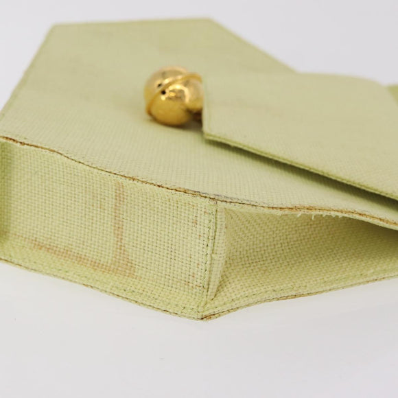 CELINE Star Ball Shoulder Bag Raffia Green Gold Auth 204523
