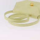 CELINE Star Ball Shoulder Bag Raffia Green Gold Auth 204523-8