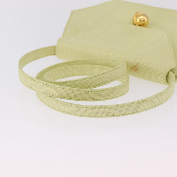 CELINE Star Ball Shoulder Bag Raffia Green Gold Auth 204523