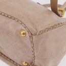 PRADA Hand Bag Vitter Shine Beige Gold Auth 204524-11