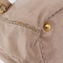 PRADA Hand Bag Vitter Shine Beige Gold Auth 204524-12