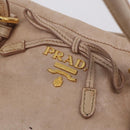 PRADA Hand Bag Vitter Shine Beige Gold Auth 204524-14