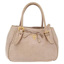 PRADA Hand Bag Vitter Shine Beige Gold Auth 204524-2