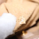 PRADA Hand Bag Vitter Shine Beige Gold Auth 204524-21