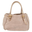 PRADA Hand Bag Vitter Shine Beige Gold Auth 204524-3