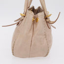 PRADA Hand Bag Vitter Shine Beige Gold Auth 204524-4