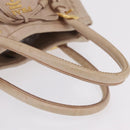 PRADA Hand Bag Vitter Shine Beige Gold Auth 204524-7