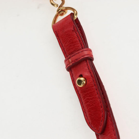 Miu Miu Hand Bag Vitter Lux 2way Red Gold Auth 204526V