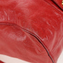 Miu Miu Hand Bag Vitter Lux 2way Red Gold Auth 204526V-16