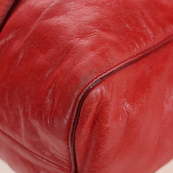 Miu Miu Hand Bag Vitter Lux 2way Red Gold Auth 204526V