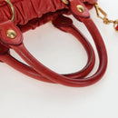 Miu Miu Hand Bag Vitter Lux 2way Red Gold Auth 204526V-7