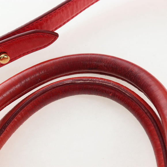 Miu Miu Hand Bag Vitter Lux 2way Red Gold Auth 204526V