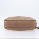 Miu Miu Archive Tote Bag Leather Beige Silver Auth 204528-10