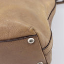Miu Miu Archive Tote Bag Leather Beige Silver Auth 204528-13