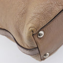 Miu Miu Archive Tote Bag Leather Beige Silver Auth 204528-14