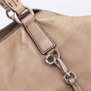 Miu Miu Archive Tote Bag Leather Beige Silver Auth 204528-15