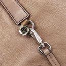 Miu Miu Archive Tote Bag Leather Beige Silver Auth 204528-16