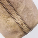 Miu Miu Archive Tote Bag Leather Beige Silver Auth 204528-17