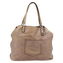 Miu Miu Archive Tote Bag Leather Beige Silver Auth 204528-2