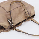 Miu Miu Archive Tote Bag Leather Beige Silver Auth 204528-6
