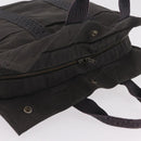 HERMES Her Line Tote MM Tote Bag Canvas Gray Silver Auth 204530-6