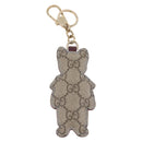 GUCCI Micro GG Supreme Yuko Higuchi Charm PVC Gray Gold Auth 204532M-3