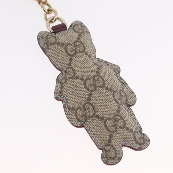 GUCCI Micro GG Supreme Yuko Higuchi Charm PVC Gray Gold Auth 204532M