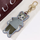 GUCCI Micro GG Supreme Yuko Higuchi Charm PVC Gray Gold Auth 204532M-8