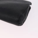 CHANEL COCO Mark Pouch Caviar Skin Black Gold CC Auth 204533-11